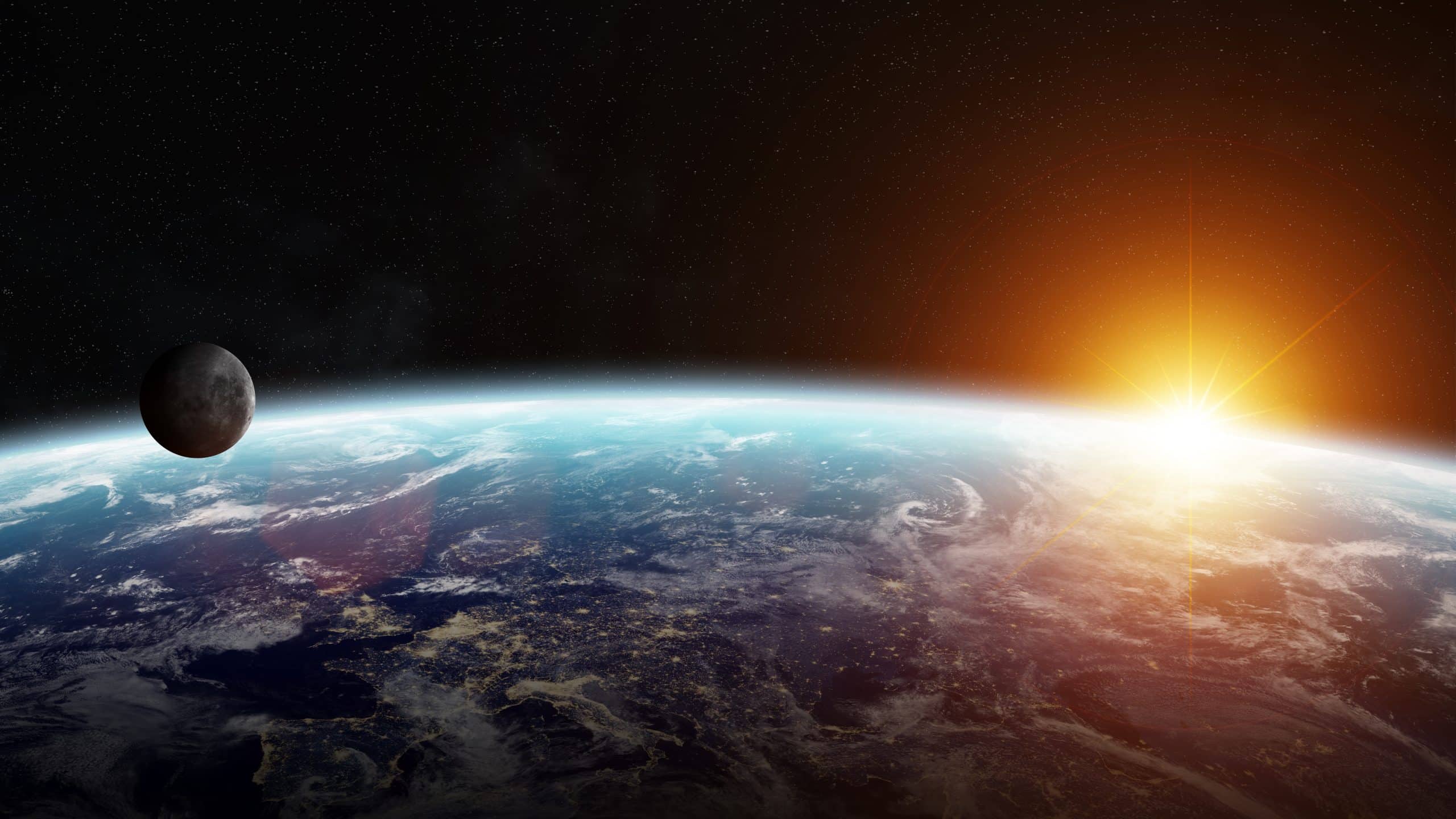 View of the planet Earth from space during a sunrise 3D rendering elements of this image furnished by NASA